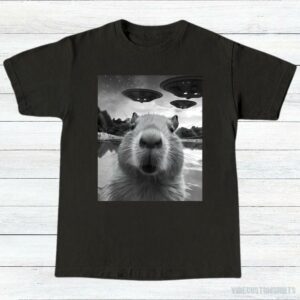 Capybara Selfie With Ufos Funny Shirt