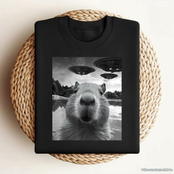 Capybara Selfie With Ufos Funny Shirt
