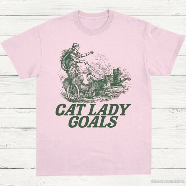 Cat Lady Goals Vintage Shirt, Viking Lady Leashes Her Cats Tee, Childless Cat Ladies T-Shirt, Funny Cat Lovers Tee, Y2k Gifts