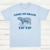 Come On Brain Yip Yip Capybara Vintage Shirt Light Blue S 1 1