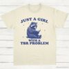 Just A Girl With A TBR Problem Bookish Raccoon Shirt Natural S 1